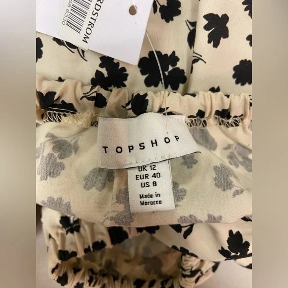Topshop Black and Cream Floral Blouse - Picture 6 of 7